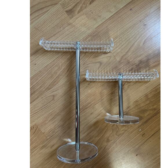 Isaac Jacobs Clear Acrylic Necklace Bracelet Holder Organizer Stands for Jewelry - Picture 6 of 6